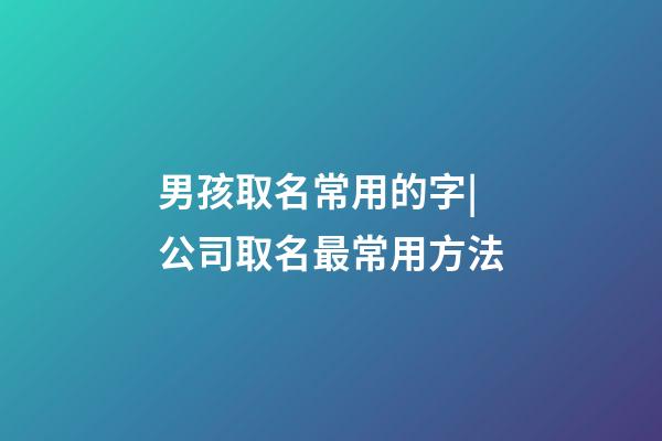 男孩取名常用的字|公司取名最常用方法-第1張-公司起名-玄機派